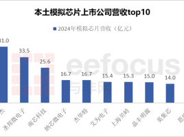 2024本土模拟芯片上市公司营收top10